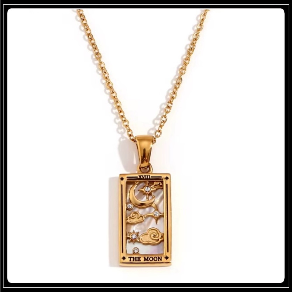 Clearance! New Tarot Card Moon Pendant Necklace - Picture 2 of 5